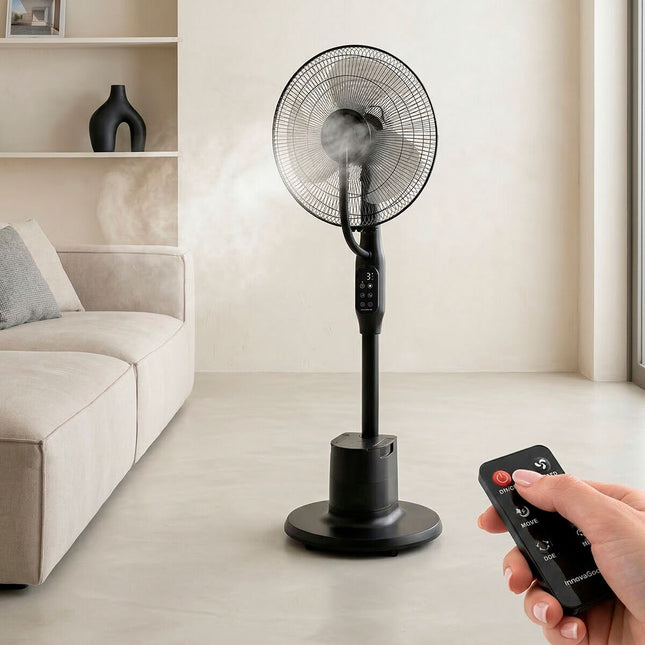 Pedestal Misting Fan with Remote, 3 Speeds, 3L Tank