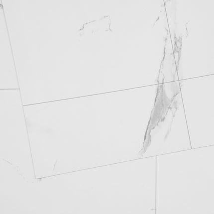 Peel And Stick Vinyl Floor Tiles, White Marble, 390x23.6 In