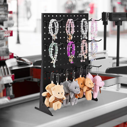 Pegboard Display Stand, 43 x 33 cm, 15 Hooks, Steel
