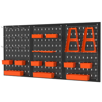 Pegboard Organizer with 9 Storage Boxes & Hooks