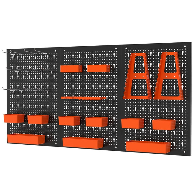Pegboard Organizer with 9 Storage Boxes & Hooks