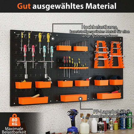 Pegboard Organizer with 9 Storage Boxes & Hooks