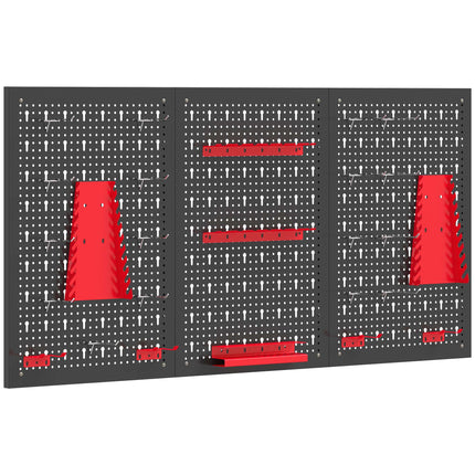 Pegboard Tool Organizer Set, 3x 60x40cm, 28-Piece