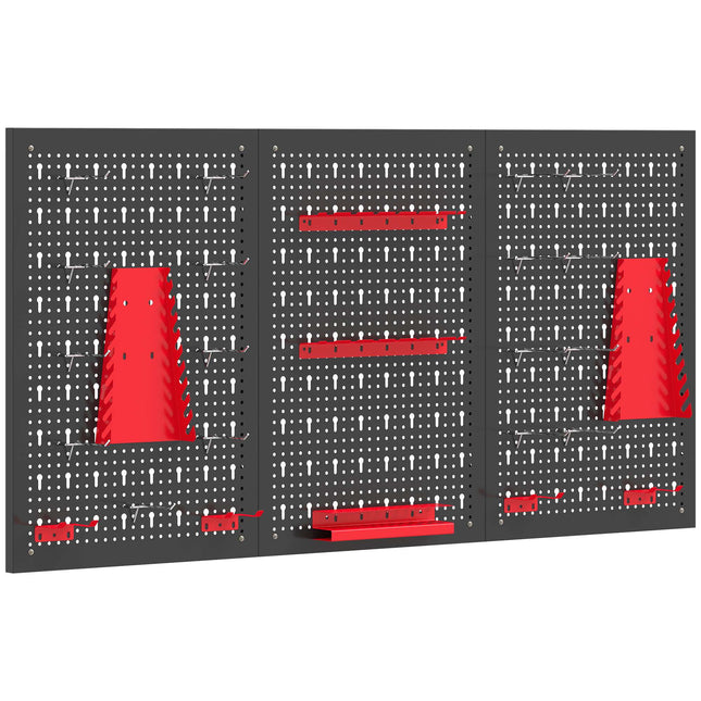 Pegboard Tool Organizer Set, 3x 60x40cm, 28-Piece