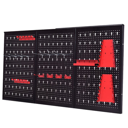Pegboard Tool Organizer with 17-Piece Holder Set, 120x60cm