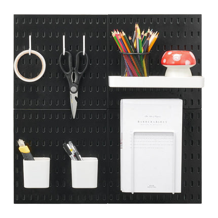 Pegboard Wall Organizer Kit, 4-Pack 11 x 11, Black