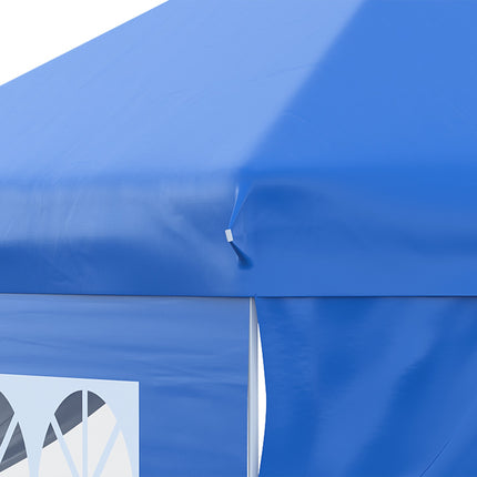 Metal pegs and rope - Blue Oxford material