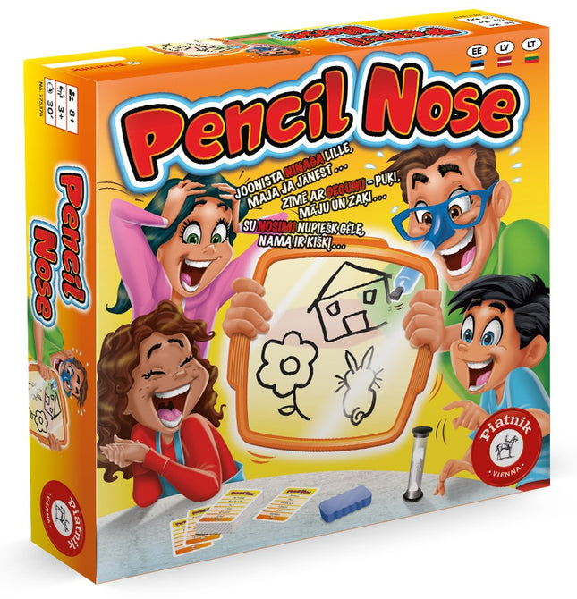 Pencil Nose Board Game for Family Fun, 2-6 Players