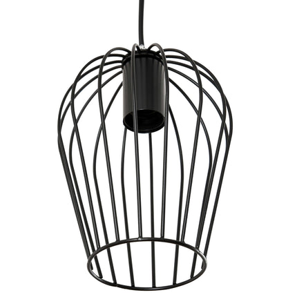 Black metal ceiling lamp - modern geometric design, Ø38x145 cm