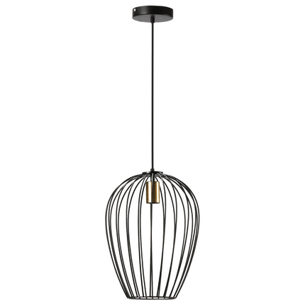 Modern black metal ceiling lamp, Ø26 x 130 cm