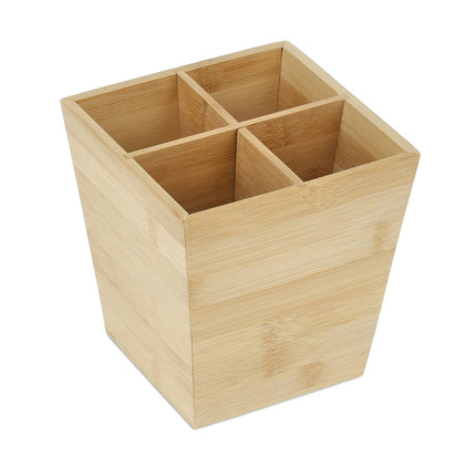 Pen holder in bamboo 4 compartments