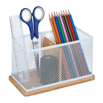 Pen holder in bamboo and net