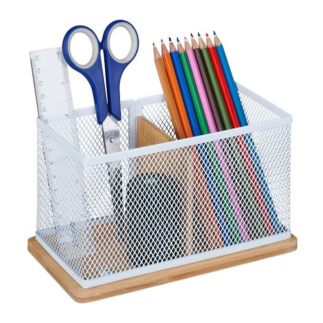 Pen holder in bamboo and net
