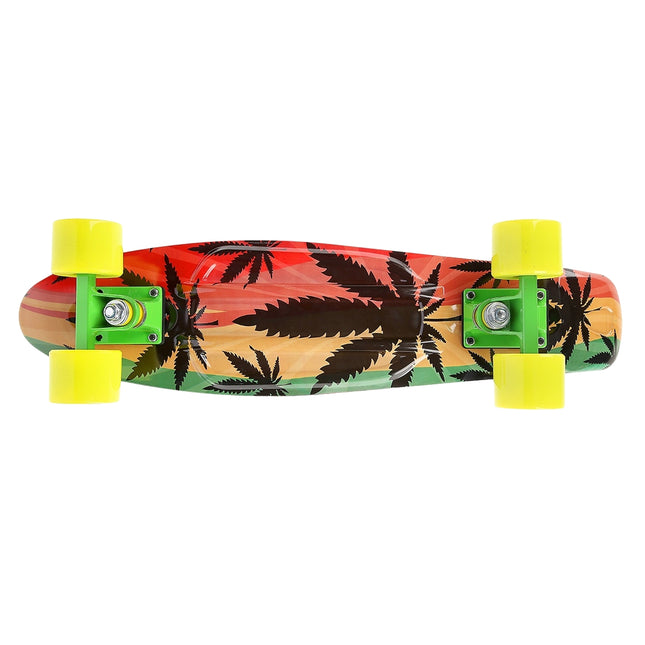 Pennyboard Skateboard, Reggae Design, Durable Deck