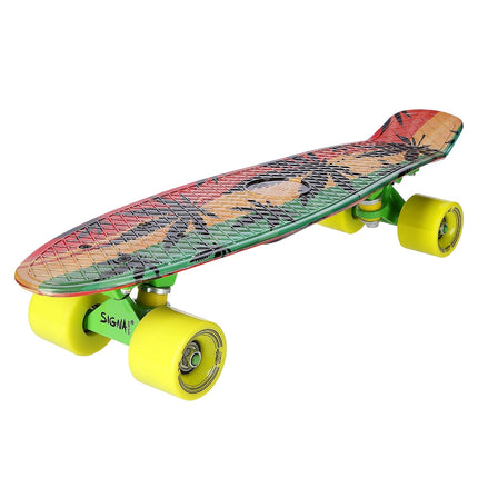 Pennyboard Skateboard, Reggae Design, Durable Deck