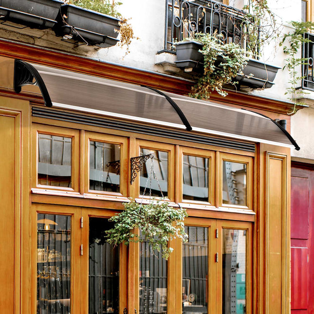 Door canopy in polycarbonate, sun & rain protection, 75x195 cm