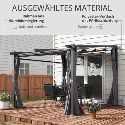 Water-repellent Gazebo 2.97x2.95M with sun protection and panels