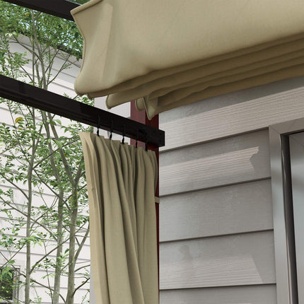 Beige windproof pergola 3.5x3m with adjustable roof