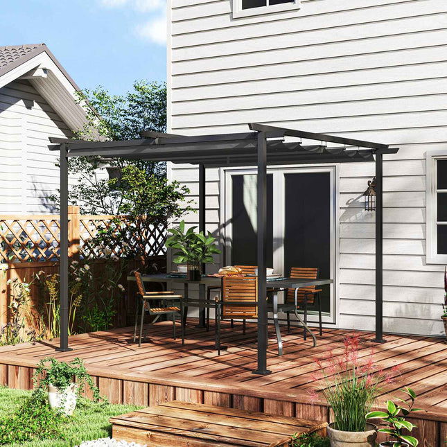 Adjustable metal pergola with UV protection for patio and garden