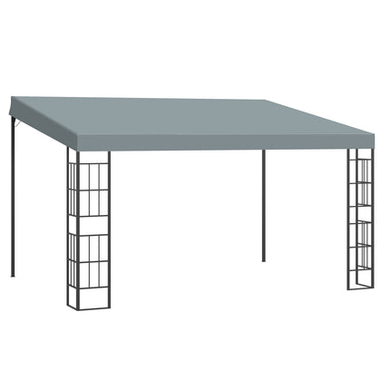 Garden pergola 4x3m metal frame, gray polyester canopy