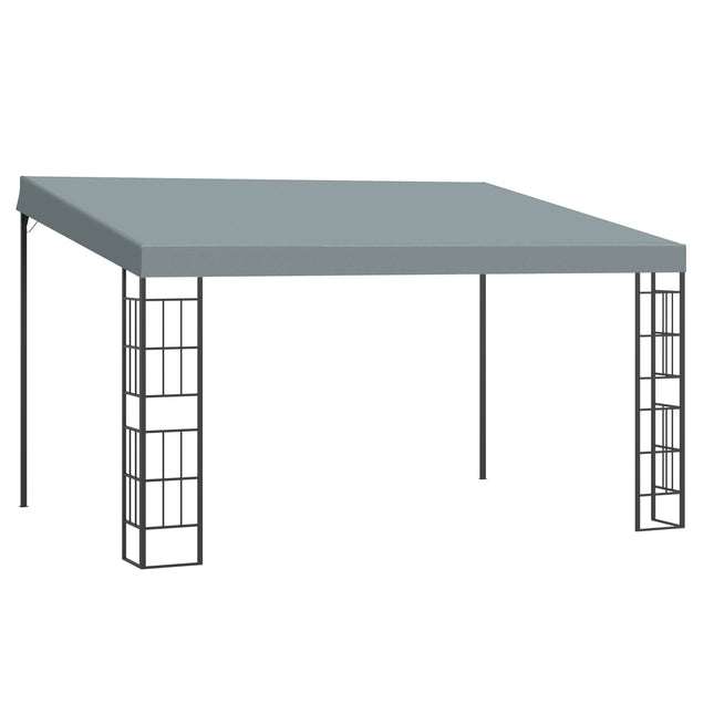 Garden pergola 4x3m metal frame, gray polyester canopy