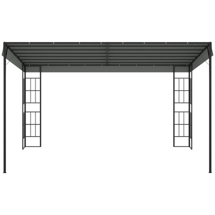 Garden pergola 4x3m metal frame, gray polyester canopy