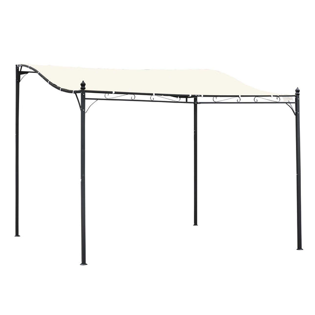Metal Pergola Gazebo Canopy, Cream, 297x297 Cm
