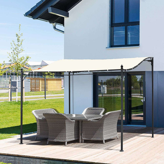 Metal Pergola Gazebo Canopy, Cream, 297x297 Cm