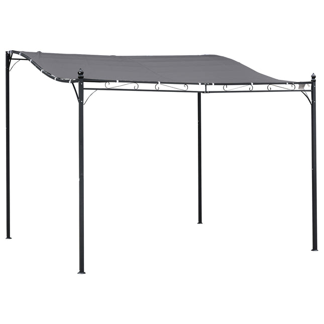 Metal Garden Gazebo Tent - Grey, 297 x 297 cm