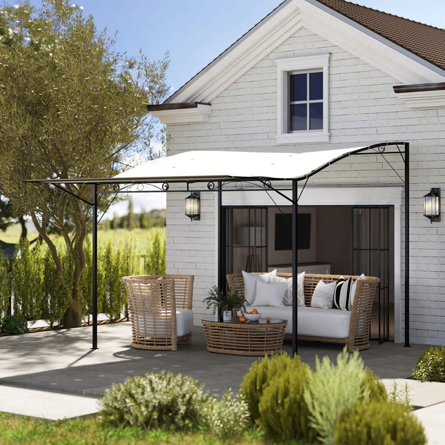Wall-mounted Pergola Gazebo 3x2.5m, steel, water-repellent