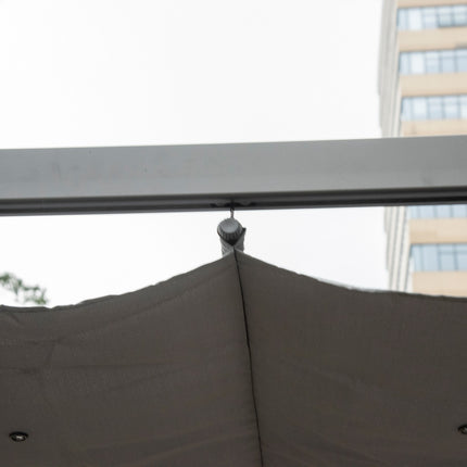 Aluminum Pergola Gazebo, Sliding Roof, Charcoal Grey, 3x3M
