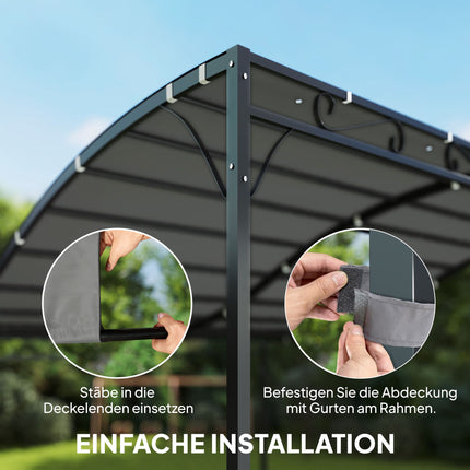 Pergola Replacement Canopy, 3x3m, Dark Grey, Polyester