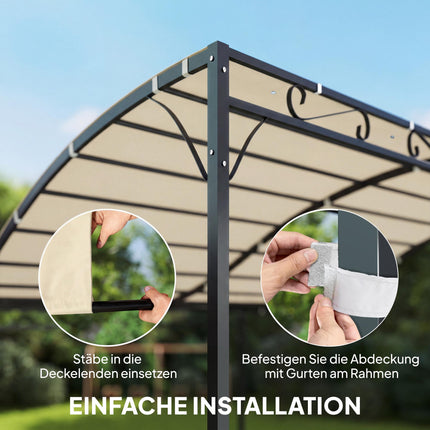 Pergola Replacement Canopy, 3x3m, Water-Resistant Polyester