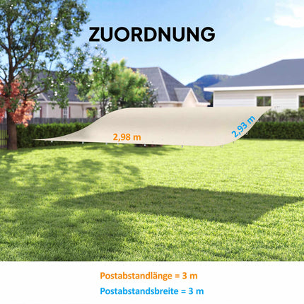 Pergola Replacement Canopy, 3x3m, Water-Resistant Polyester
