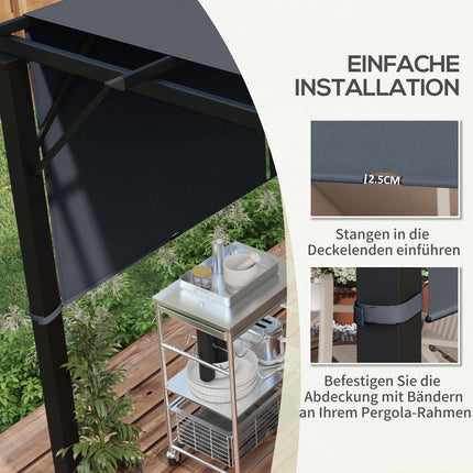 Pergola Replacement Canopy, UV Protection, 3x3m, Dark Grey