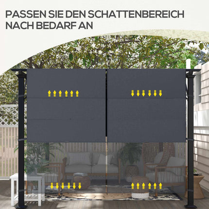 Pergola Replacement Canopy, UV Protection, 3x3m, Dark Grey