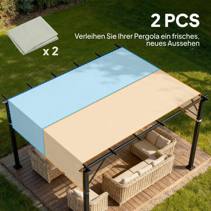 Pergola Replacement Canopy, UV Protection, 3x3m, Light Grey