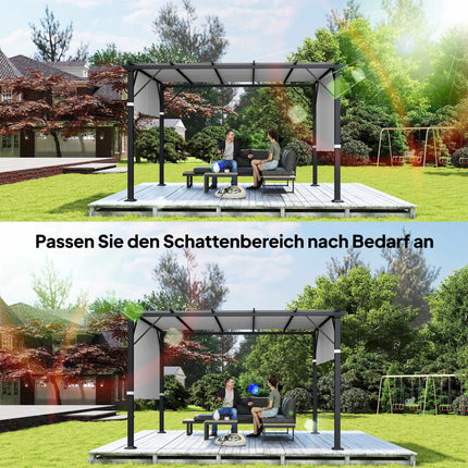Pergola Replacement Canopy, UV Protection, 3x3m, Light Grey