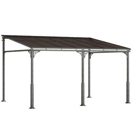 Pergola with Polycarbonate Roof, Metal Frame, 400x300 cm