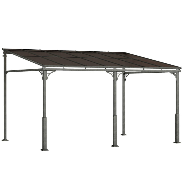 Pergola with Polycarbonate Roof, Metal Frame, 400x300 cm
