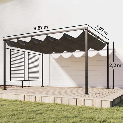 Pergola with Sliding Roof, UV50+ Protection, Dark Grey