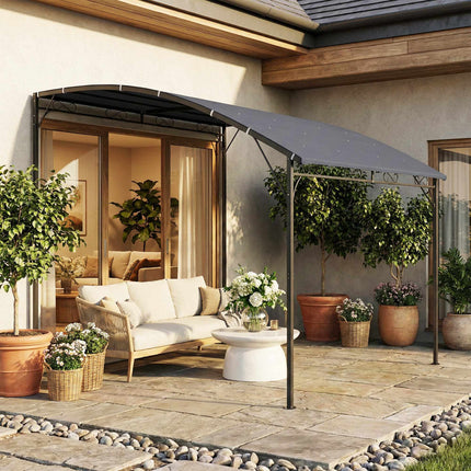Pergola with Waterproof Canopy, Metal Frame, 384x286 cm