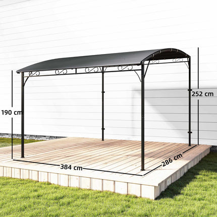 Pergola with Waterproof Canopy, Metal Frame, 384x286 cm