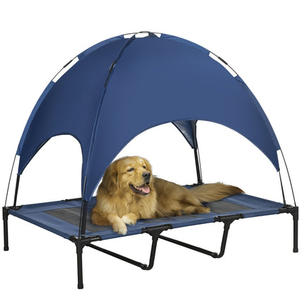Elevated outdoor dog bed with UV protection