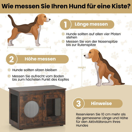 Pet Crate Furniture Style with Door & PC Window, 82x47x60 cm