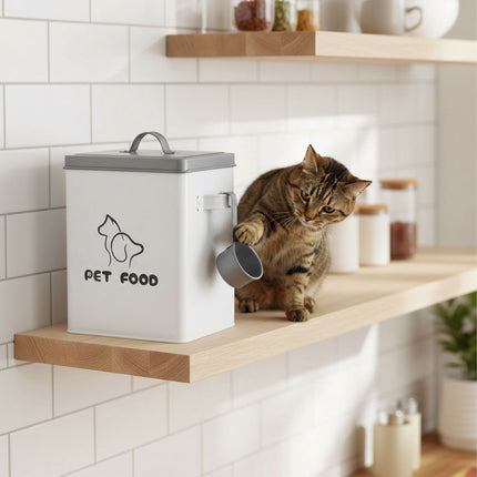 Pet Food Storage Box with Lid and Scoop