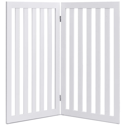 Pet Gate, 89cm High, 2 Panels, Foldable Wood Barrier