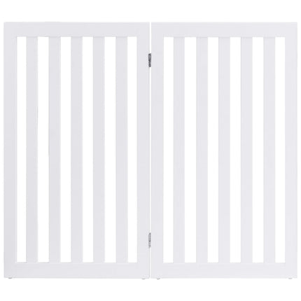 Pet Gate, 89cm High, 2 Panels, Foldable Wood Barrier