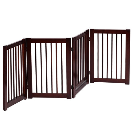Pet Gate, Foldable Wood, 203 x 76 cm, 4 Pieces