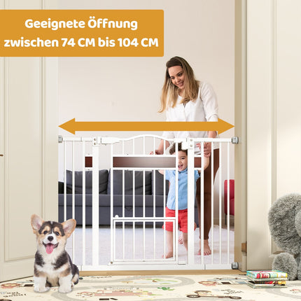 Pet Gate with Adjustable Width, No-Drill, Auto-Close